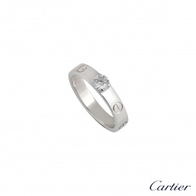 Cartier 18k W/G Love Solitaire Ring Size 53 N4204000 0.26ct E/IF